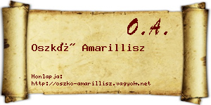Oszkó Amarillisz névjegykártya